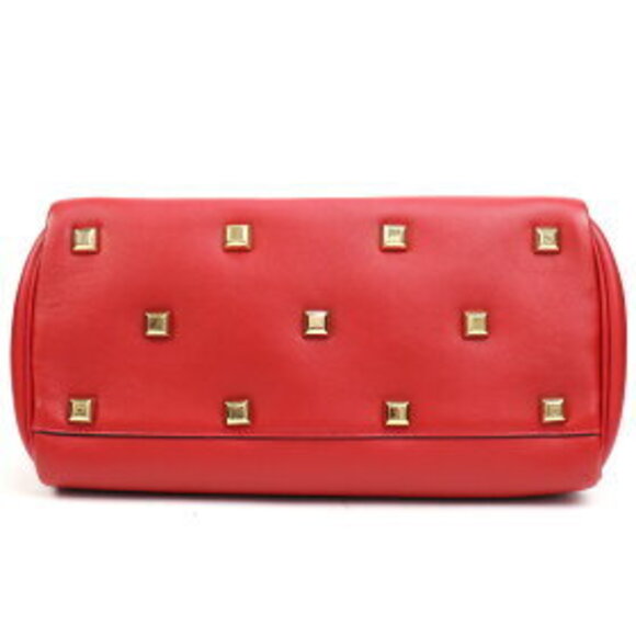 Salvatore Ferragamo Studio Bag Gancini Red Calfskin Pouch Shoulder - Picture 6 of 15